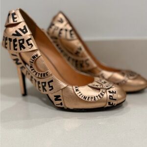 United Nude Bronze Heels with Black Accents